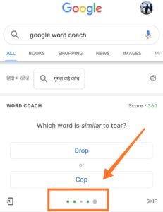 Google Word Coach - 5 Questions