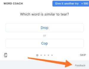 Google Word Coach Feedback